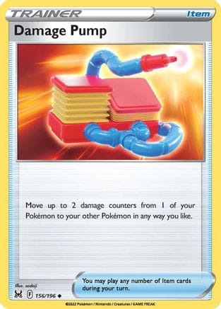 'Pokemon - 'Damage Pump 156/196  - Reverse Holofoil SWSH11 Lost Origin - Uncommon