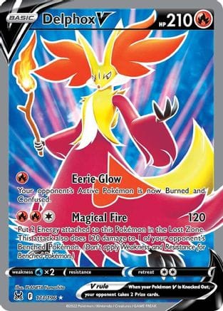 'Pokemon - 'Delphox V (Full Art) 173/196  - Holofoil SWSH11 Lost Origin - Ultra Rare