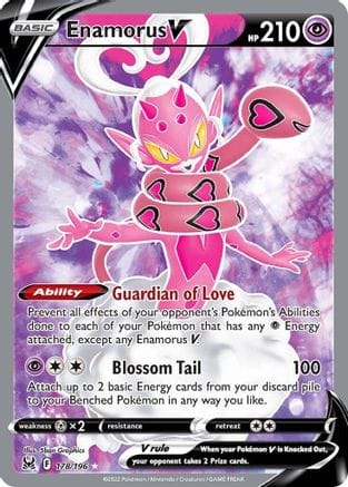 'Pokemon - 'Enamorus V (Full Art) 178/196  - Holofoil SWSH11 Lost Origin - Ultra Rare