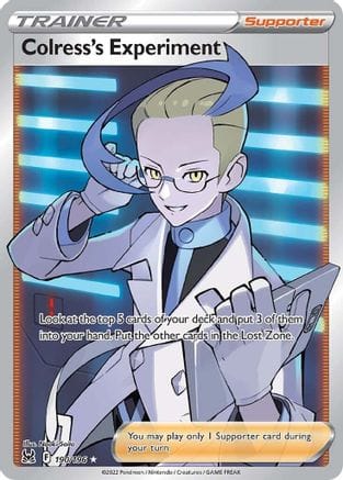'Pokemon - 'Colress's Experiment (Full Art) 190/196  - Holofoil SWSH11 Lost Origin - Ultra Rare