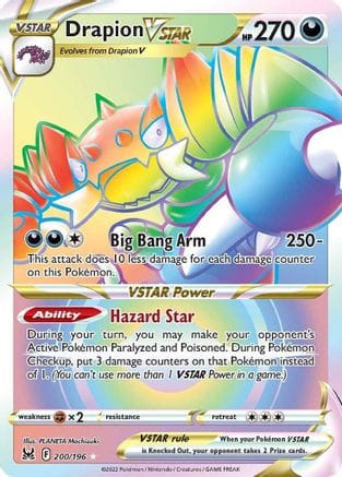 'Pokemon - 'Drapion VSTAR (Secret) 200/196  - Holofoil SWSH11 Lost Origin - Secret Rare