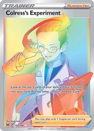 'Pokemon - 'Colress's Experiment (Secret) 205/196  - Holofoil SWSH11 Lost Origin - Secret Rare
