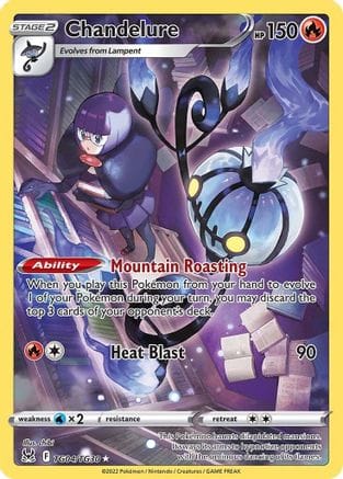 'Pokemon - 'Chandelure TG04/TG30  - Holofoil SWSH11 Lost Origin Trainer Gallery - Ultra Rare