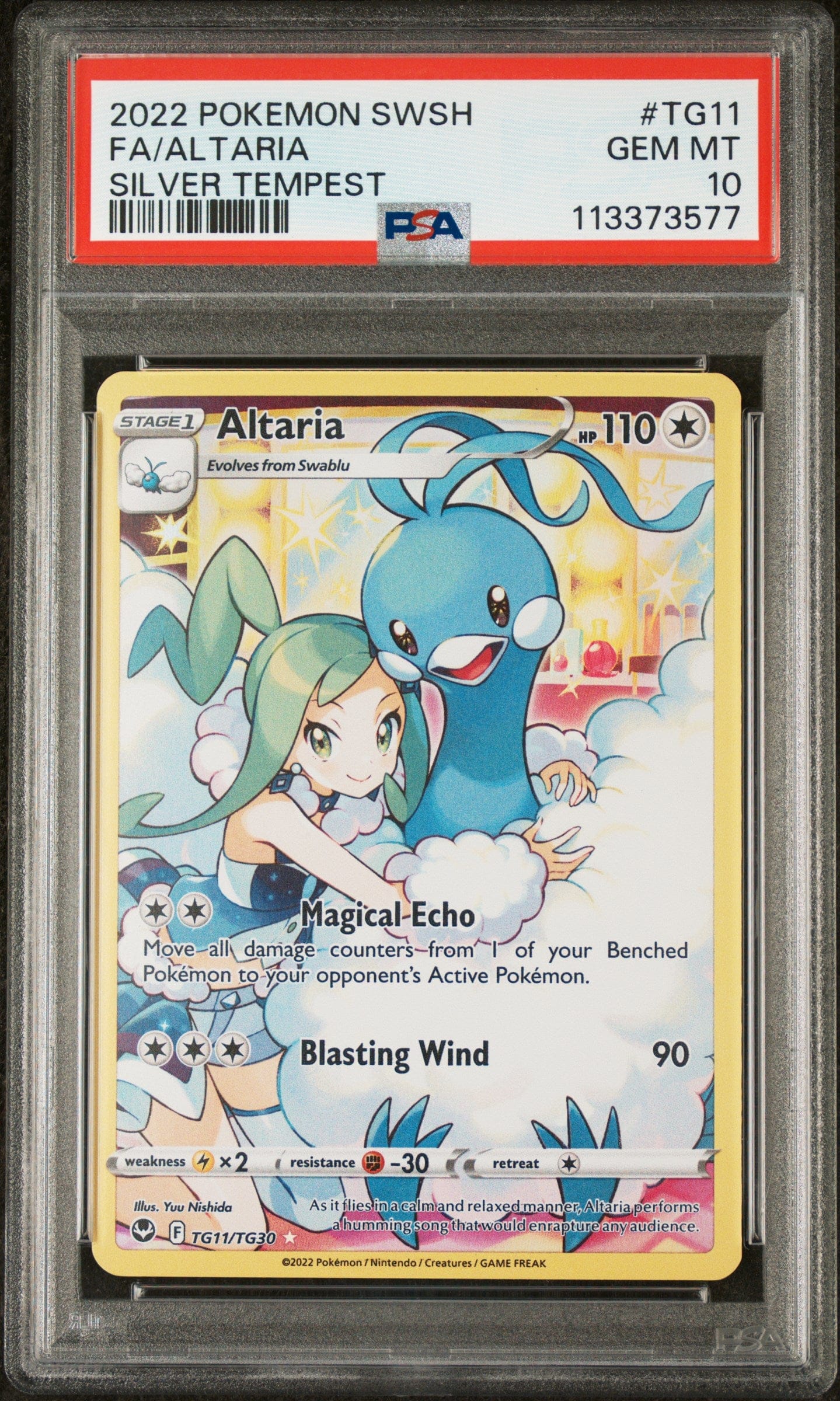 2022 Pokemon Sword & Shield Silver Tempest #TG11 Fa/Altaria PSA 10