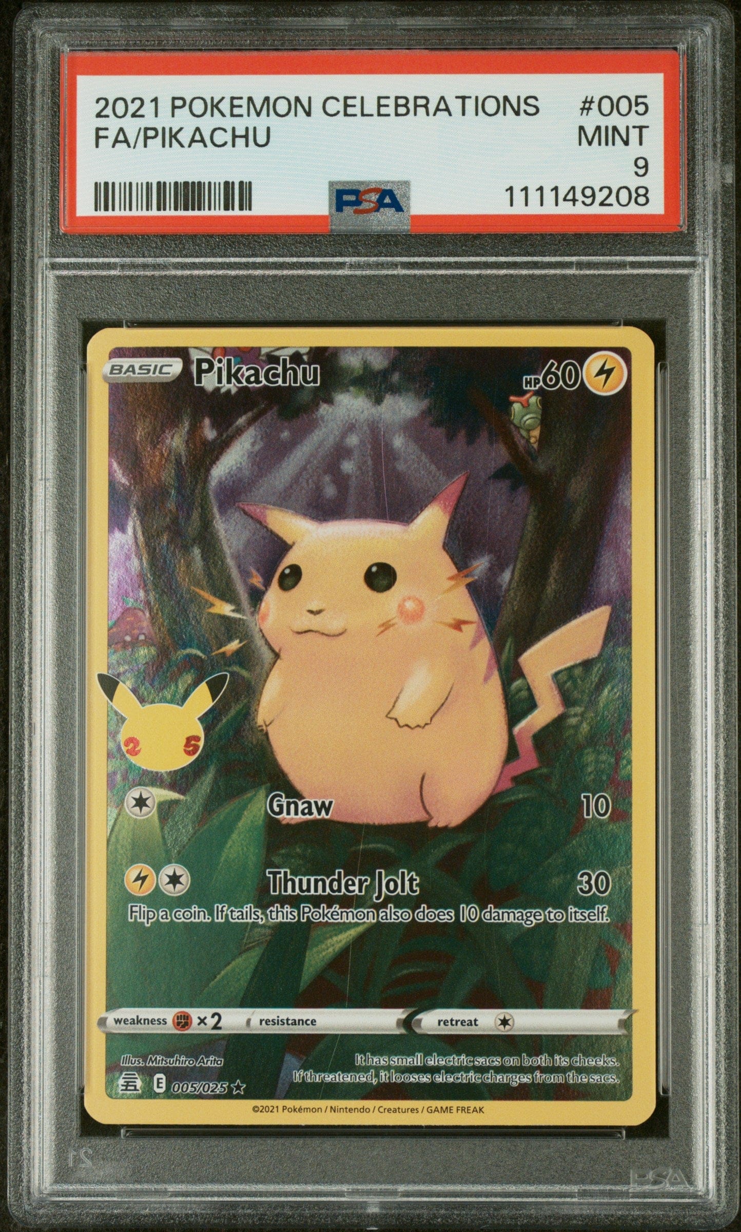 2021 Pokemon Celebrations #005 Fa/Pikachu PSA 9
