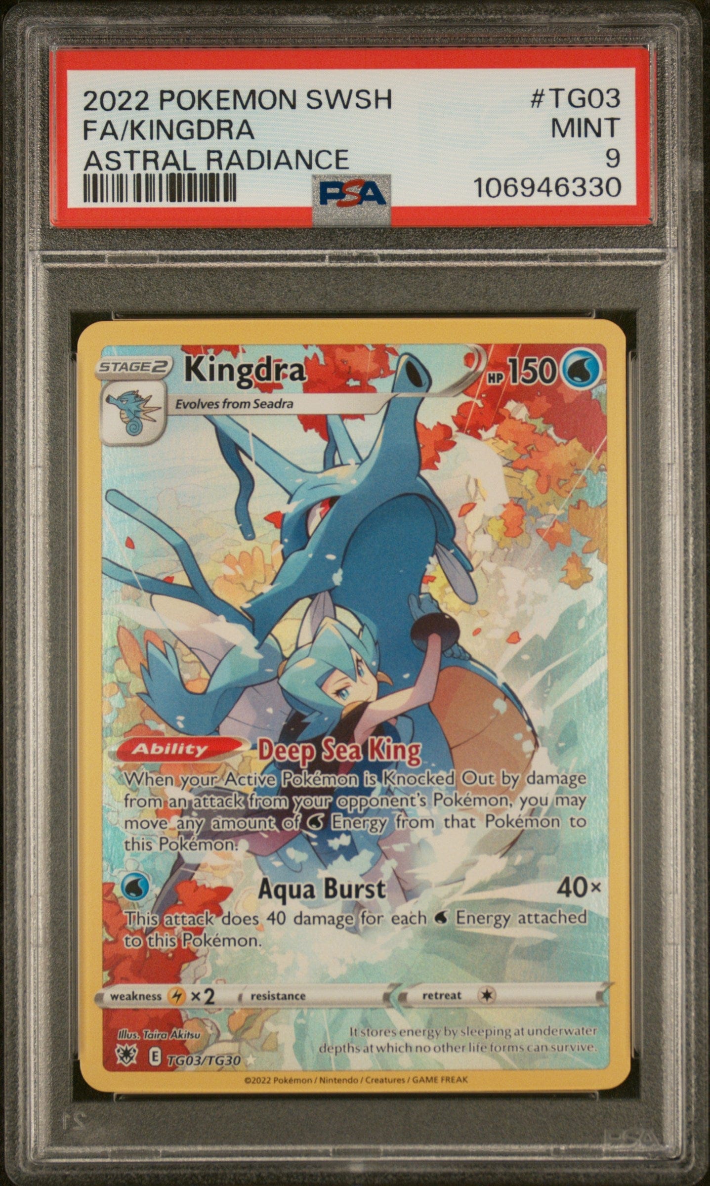 2022 Pokemon Sword & Shield Astral Radiance #TG03 Fa/Kingdra PSA 9