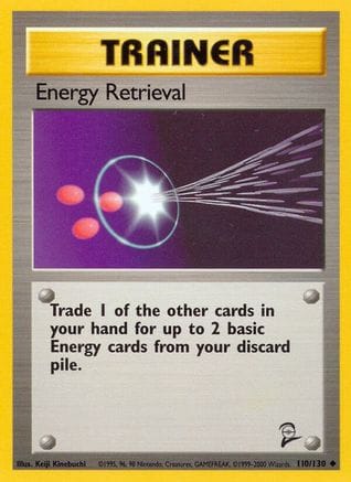 'Pokemon - 'Energy Retrieval 110/130  Base Set 2 - Uncommon