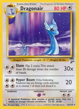 'Pokemon - 'Dragonair 022/130  Base Set 2 - Rare