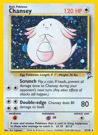 'Pokemon - 'Chansey 003/130  - Holofoil Base Set 2 - Holo Rare