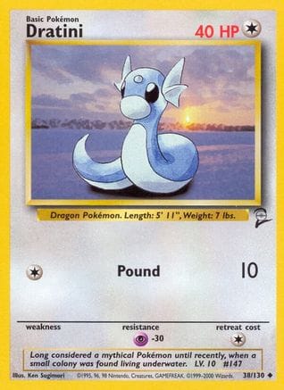 'Pokemon - 'Dratini 038/130  Base Set 2 - Uncommon
