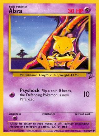 'Pokemon - 'Abra 065/130  Base Set 2 - Common