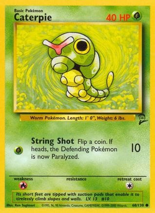 'Pokemon - 'Caterpie 068/130  Base Set 2 - Common