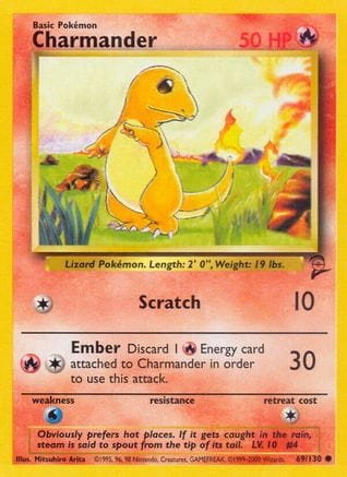 'Pokemon - 'Charmander 069/130  Base Set 2 - Common