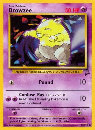 'Pokemon - 'Drowzee 073/130  Base Set 2 - Common