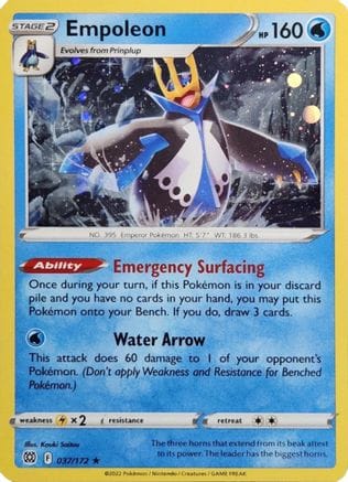 'Pokemon - 'Empoleon 037/172  - Holofoil Miscellaneous Cards & Products - Holo Rare