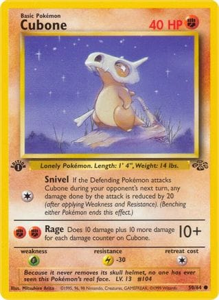'Pokemon - 'Cubone 050/64  - 1st Edition Jungle - Common