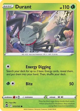 'Pokemon - 'Durant 013/195  - Reverse Holofoil SWSH12 Silver Tempest - Common
