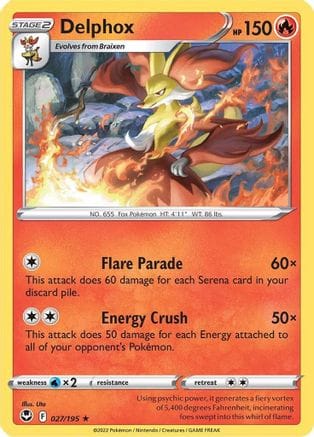 'Pokemon - 'Delphox 027/195  SWSH12 Silver Tempest - Rare