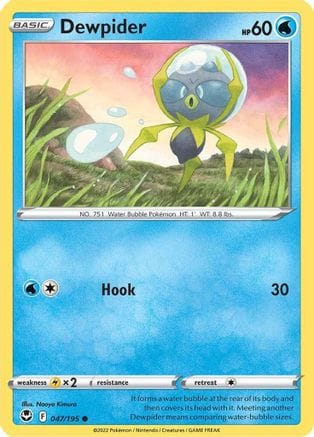 'Pokemon - 'Dewpider 047/195  SWSH12 Silver Tempest - Common