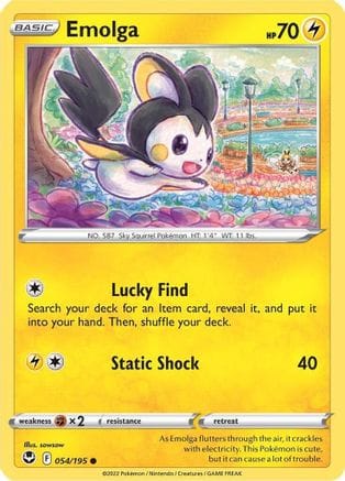 'Pokemon - 'Emolga 054/195  SWSH12 Silver Tempest - Common