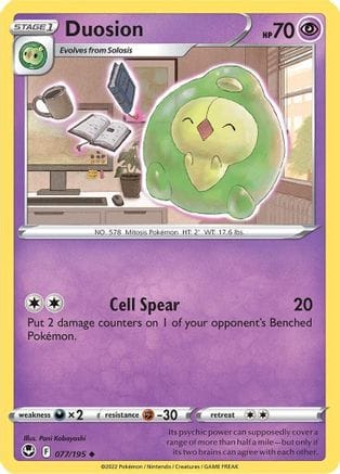 'Pokemon - 'Duosion 077/195  SWSH12 Silver Tempest - Uncommon