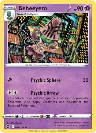 'Pokemon - 'Beheeyem 080/195  SWSH12 Silver Tempest - Uncommon