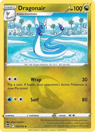 'Pokemon - 'Dragonair 130/195  SWSH12 Silver Tempest - Uncommon