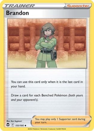 'Pokemon - 'Brandon 151/195  - Reverse Holofoil SWSH12 Silver Tempest - Uncommon