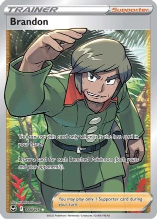 'Pokemon - 'Brandon (Full Art) 188/195  - Holofoil SWSH12 Silver Tempest - Ultra Rare