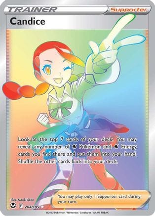 'Pokemon - 'Candice (Secret) 204/195  - Holofoil SWSH12 Silver Tempest - Secret Rare