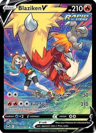 'Pokemon - 'Blaziken V TG14/TG30  - Holofoil SWSH12 Silver Tempest Trainer Gallery - Ultra Rare
