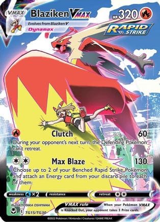 'Pokemon - 'Blaziken VMAX TG15/TG30  - Holofoil SWSH12 Silver Tempest Trainer Gallery - Ultra Rare