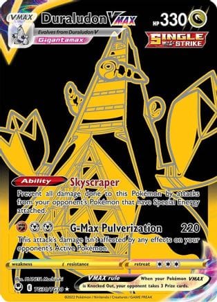 'Pokemon - 'Duraludon VMAX (Secret) TG30/TG30  - Holofoil SWSH12 Silver Tempest Trainer Gallery - Secret Rare