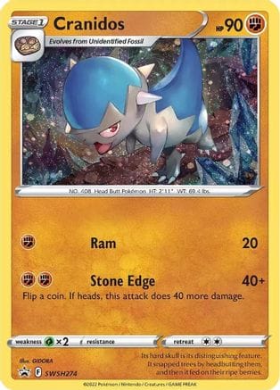 'Pokemon - 'Cranidos SWSH274  - Holofoil SWSH Sword & Shield Promo Cards - Promo