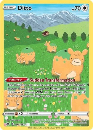 'Pokemon - 'Ditto GG22/GG70  - Holofoil Crown Zenith Galarian Gallery - Ultra Rare