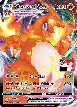 'Pokemon - 'Charizard VMAX 020  - Holofoil Prize Pack Series Cards - Ultra Rare