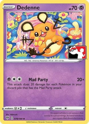 'Pokemon - 'Dedenne 078  Prize Pack Series Cards - Uncommon