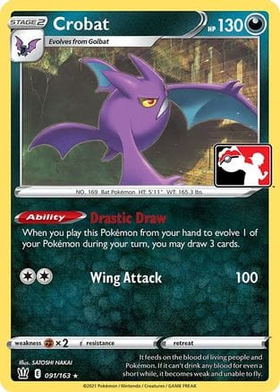 'Pokemon - 'Crobat 091  Prize Pack Series Cards - Rare