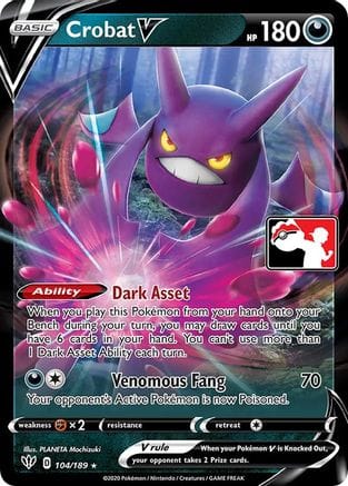 'Pokemon - 'Crobat V 104  - Holofoil Prize Pack Series Cards - Ultra Rare