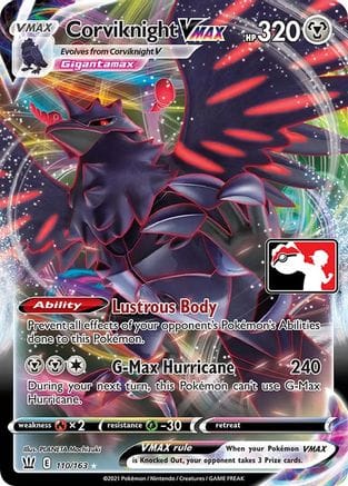 'Pokemon - 'Corviknight VMAX 110  - Holofoil Prize Pack Series Cards - Ultra Rare