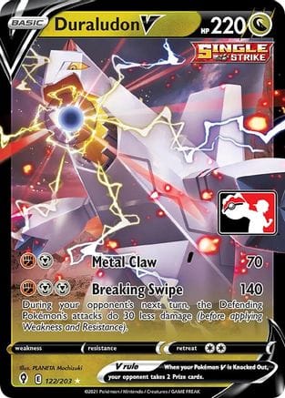 'Pokemon - 'Duraludon V 122  - Holofoil Prize Pack Series Cards - Ultra Rare
