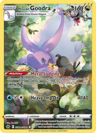 'Pokemon - 'Hisuian Goodra GG21/GG70  - Holofoil Crown Zenith Galarian Gallery - Ultra Rare