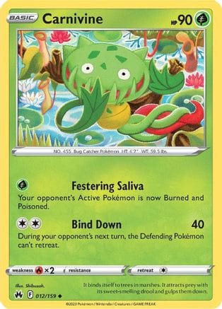 'Pokemon - 'Carnivine 012/159  Crown Zenith - Uncommon