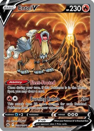 'Pokemon - 'Entei V GG36/GG70  - Holofoil Crown Zenith Galarian Gallery - Ultra Rare