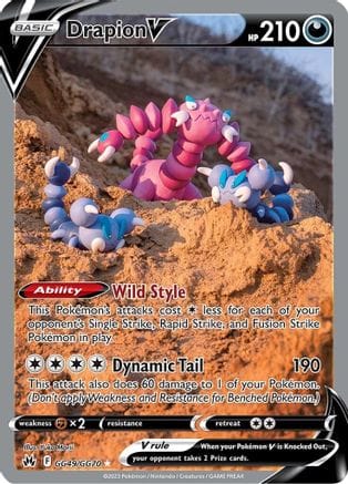 'Pokemon - 'Drapion V GG49/GG70  - Holofoil Crown Zenith Galarian Gallery - Ultra Rare
