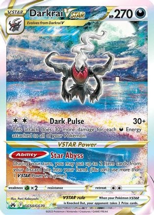 'Pokemon - 'Darkrai VSTAR GG50/GG70  - Holofoil Crown Zenith Galarian Gallery - Ultra Rare
