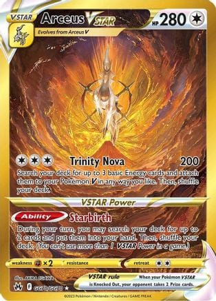 'Pokemon - 'Arceus VSTAR (Secret) GG70/GG70  - Holofoil Crown Zenith Galarian Gallery - Secret Rare