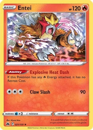 'Pokemon - 'Entei 021/159  - Holofoil Crown Zenith - Holo Rare