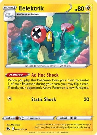 'Pokemon - 'Eelektrik 048/159  Crown Zenith - Uncommon