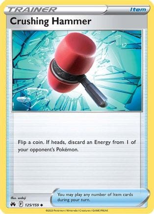 'Pokemon - 'Crushing Hammer 125/159  - Reverse Holofoil Crown Zenith - Uncommon